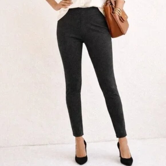 J. Jill Pants - J. Jill Dark Charcoal Gray Casual Business Casual Ponte Leggings